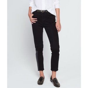 Sandro Paris Dorris Distressed Patchwork Jeans Size 36